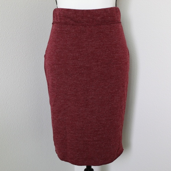Flecked Burgundy High-Waisted Athleisure Skirt - Picture 6 of 8